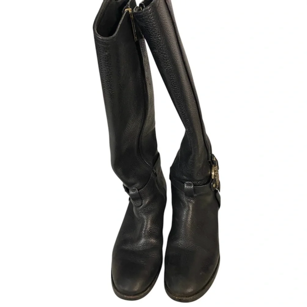 Tory Burch Black Tall Leather Boots
